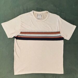 Denim & Flower Cream Striped Tee, size: XL (5363)